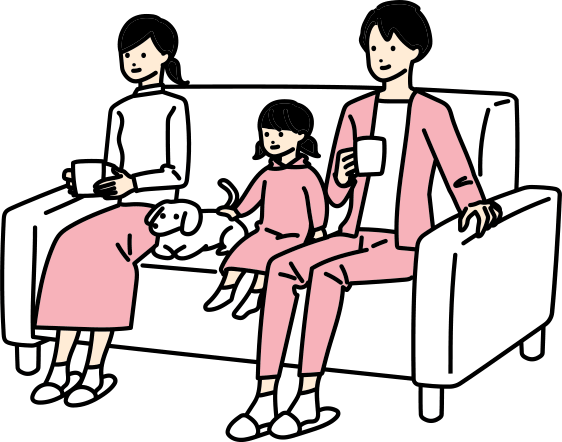 家族全員でオンライン相談に参加している様子