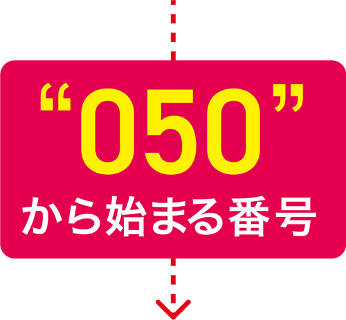 電話番号が050で始まることを案内する画像